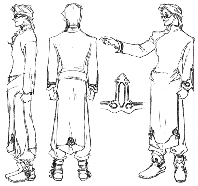 Citan Sketches concept art from the video game Xenogears