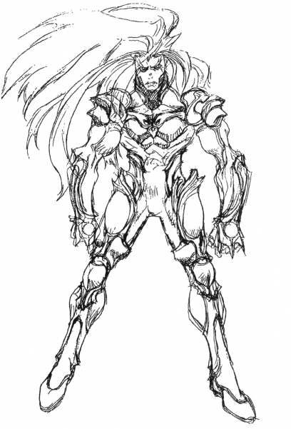 Id Rough concept art from the video game Xenogears