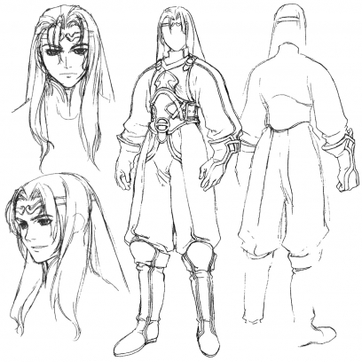Krelian Sketches concept art from the video game Xenogears