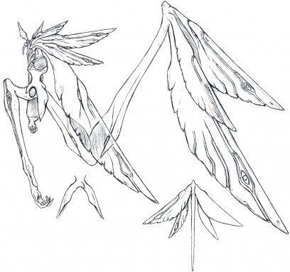Deus Final Stage Wings concept art from the video game Xenogears