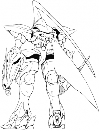 El Renmazuo Back concept art from the video game Xenogears