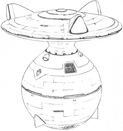 Ezekiel Class Battleship concept art from the video game Xenogears