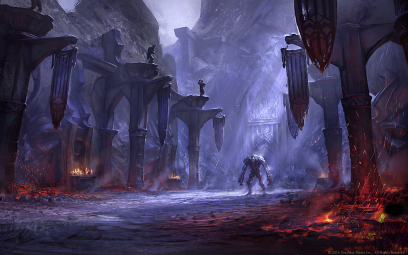 Crypt concept art from the video game The Elder Scrolls Online by Jeremy Fenske