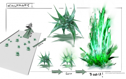 Glass Powers Bishop Caltrops concept art from the video game inFAMOUS Second Son by Levi Hopkins