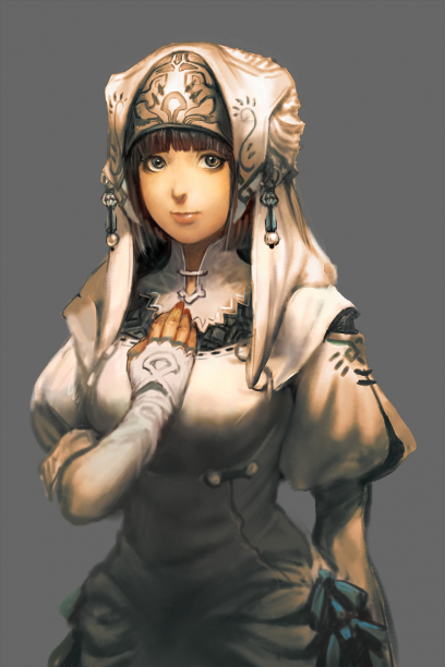 Class Cleric concept art from the video game Stranger of Sword City