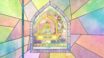 Stained Glass Cinematic Concept art from the video game Child of Light by Serge-Melvil Meirinho