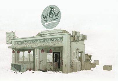 Wok You Want Shop concept art from the video game Sunset Overdrive