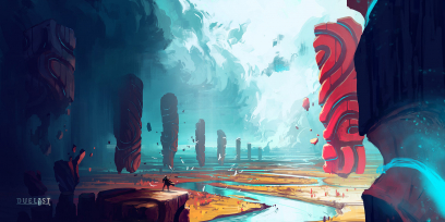 Greater Celandine concept art from the video game Duelyst by Anton Fadeev