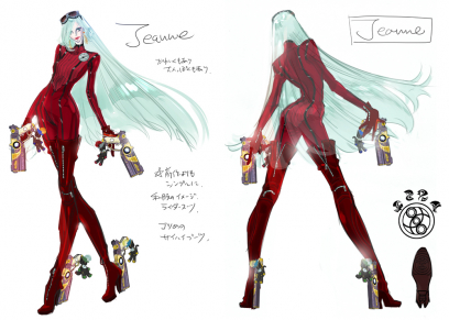 Jeanne concept art from the video game Bayonetta 2 by Mari Shimazaki