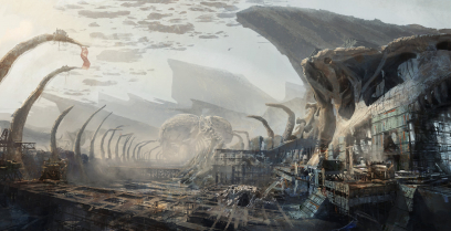 Boneyard concept art from the video game Titanfall by Tu Bui