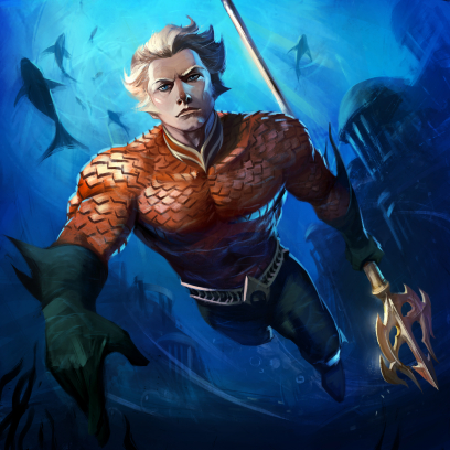 Aquaman concept art from the video game Infinite Crisis by Phong Nguyen