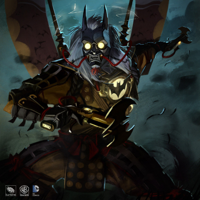 Samurai Gaslight Batman concept art from the video game Infinite Crisis by Phong Nguyen