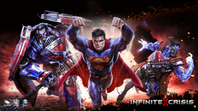 Supermen concept art from the video game Infinite Crisis