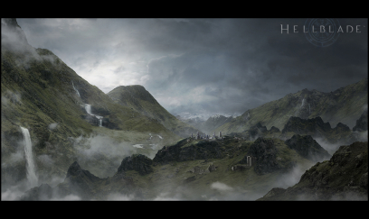 Opening Scene Matte Painting concept art from the video game Hellblade by Mark Molnar