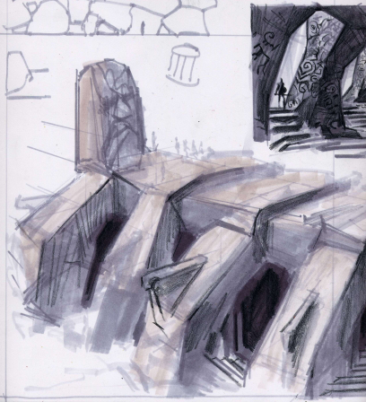 Storyboard concept art from The Elder Scrolls V: Skyrim by Adam Adamowicz