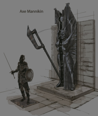 Axe Mannequin concept art from The Elder Scrolls V: Skyrim by Adam Adamowicz