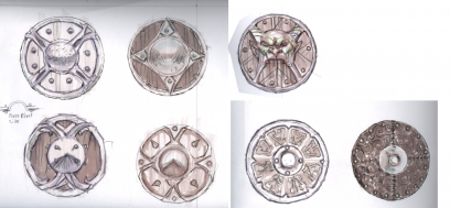 Iron Shield concept art from The Elder Scrolls V: Skyrim by Adam Adamowicz