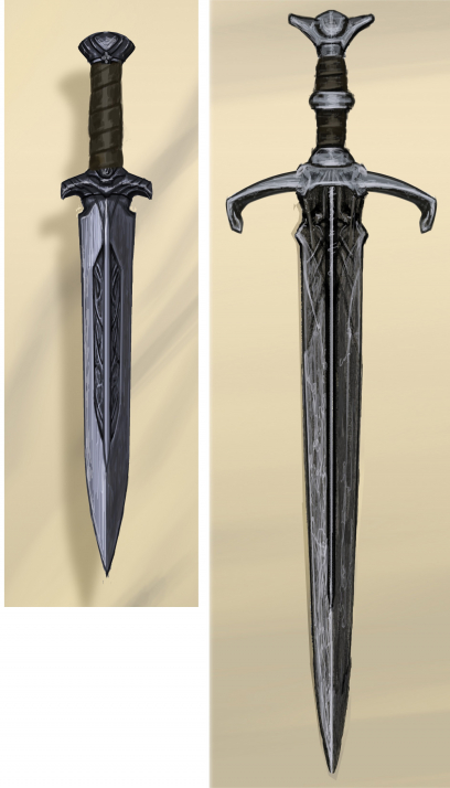 Sword concept art from The Elder Scrolls V: Skyrim by Adam Adamowicz