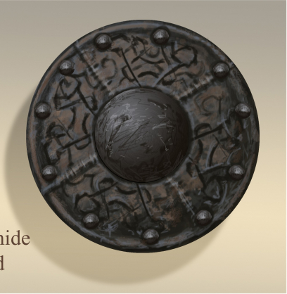 Hide Shield concept art from The Elder Scrolls V: Skyrim by Adam Adamowicz