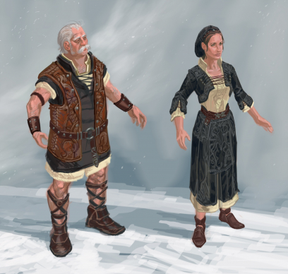 Nord Costume concept art from The Elder Scrolls V: Skyrim by Adam Adamowicz