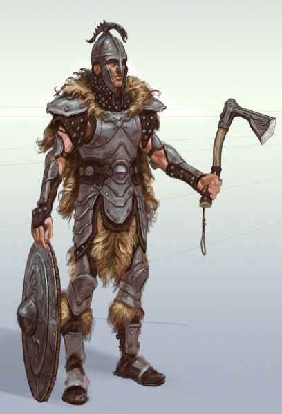 Steel Armor concept art from The Elder Scrolls V: Skyrim by Adam Adamowicz
