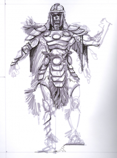 Steel Armor Rough Sketch concept art from The Elder Scrolls V: Skyrim by Adam Adamowicz