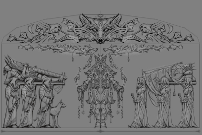Mural Fox concept art from The Elder Scrolls V: Skyrim by Adam Adamowicz