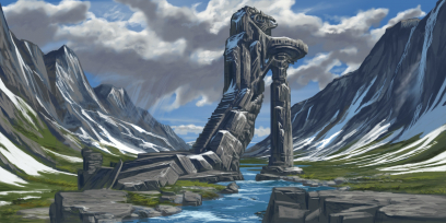 Nord Ruins concept art from The Elder Scrolls V: Skyrim by Adam Adamowicz
