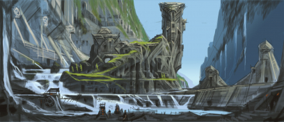 Crag concept art from The Elder Scrolls V: Skyrim by Adam Adamowicz