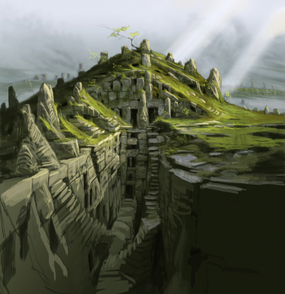 Barrow concept art from The Elder Scrolls V: Skyrim by Adam Adamowicz