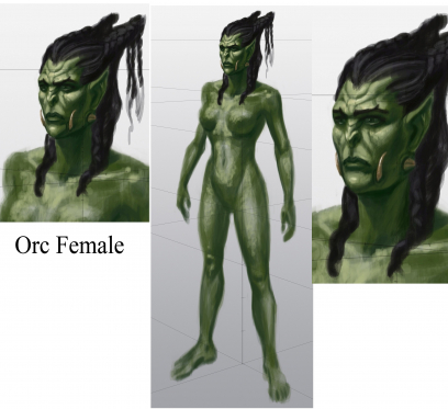 Orc Female concept art from The Elder Scrolls V: Skyrim by Adam Adamowicz