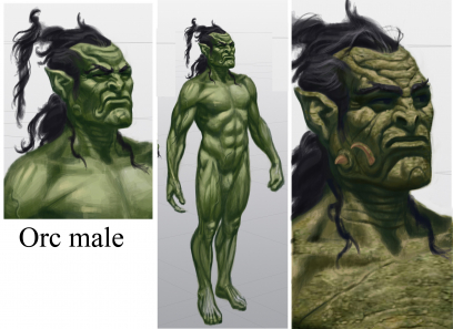 Orc Male concept art from The Elder Scrolls V: Skyrim by Adam Adamowicz