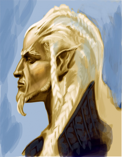 High Elf Face concept art from The Elder Scrolls V: Skyrim by Adam Adamowicz