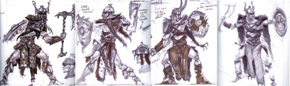 Nord Rough Sketches concept art from The Elder Scrolls V: Skyrim by Adam Adamowicz