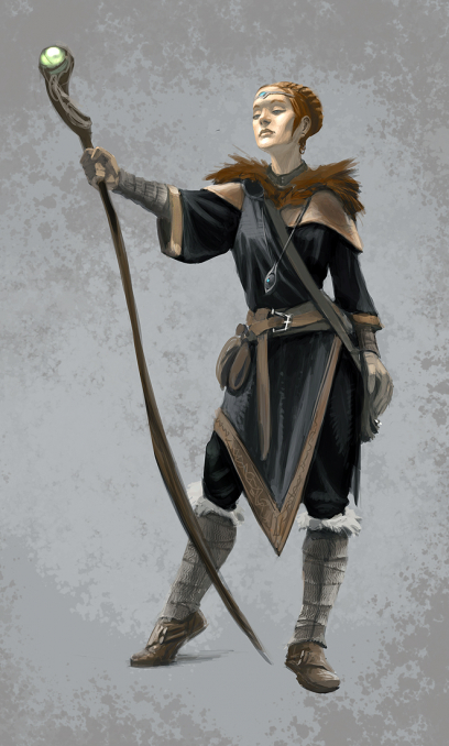 Concept art of Female Mage Robes from The Elder Scrolls V: Skyrim by Ray Lederer