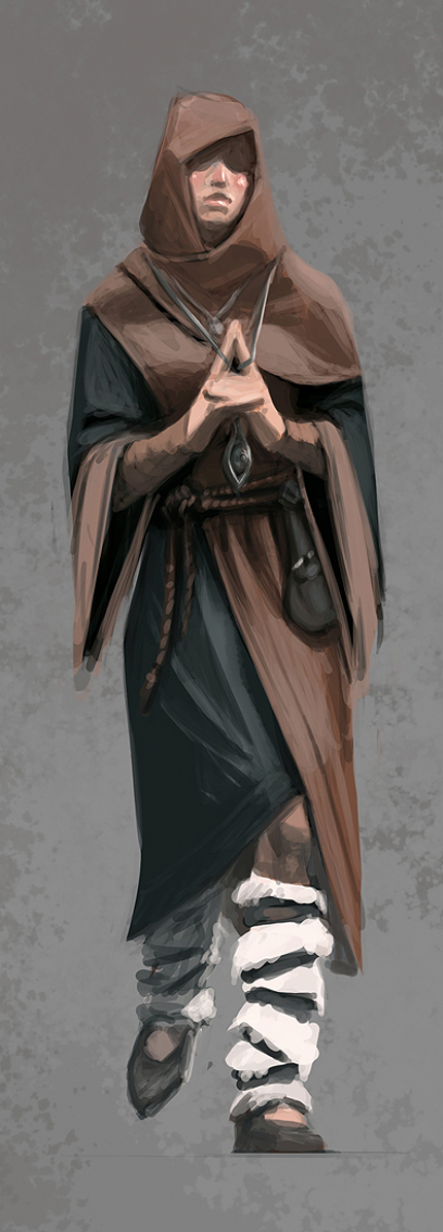 Concept art of Female Mage Apprentice Robes from The Elder Scrolls V: Skyrim by Ray Lederer