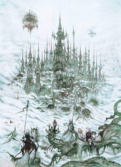 Concept art of Ds Promo from the video game Final Fantasy Iii by Yoshitaka Amano