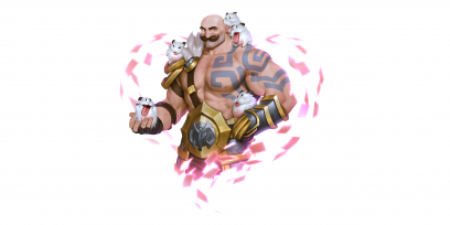 Concept art of Braum from the video game Legends Of Runeterra by Sixmorevodka and Claudiu Antoniu Magherusan and Gerald Parel and William Gist