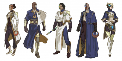 Concept art of Demacia Concepts from the video game Legends Of Runeterra by Sixmorevodka and Hoegni Jarleivur Mohr and Monika Palosz and Claudiu Antoniu Magherusan and Alessandro Poli and Gerald Parel