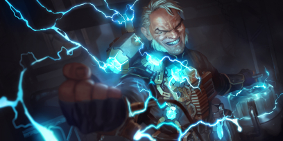 Concept art of Electro Channeler from the video game Legends Of Runeterra by Sixmorevodka and Gerald Parel