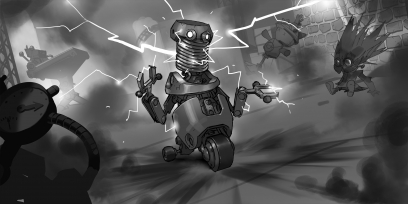 Concept art of Generator Bot from the video game Legends Of Runeterra by Sixmorevodka and Michal Ivan