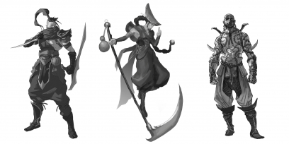 Concept art of Ionia Concepts from the video game Legends Of Runeterra by Sixmorevodka and Claudiu Antoniu Magherusan and Maki Planas Mata and Marko Djurdjevic