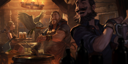 Concept art of Kindly Innkeeper from the video game Legends Of Runeterra by Sixmorevodka and Claudiu Antoniu Magherusan