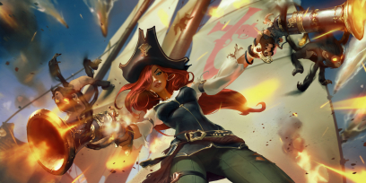 Concept art of Miss Fortune from the video game Legends Of Runeterra by Sixmorevodka and Gerald Parel and Valentin Gloaguen