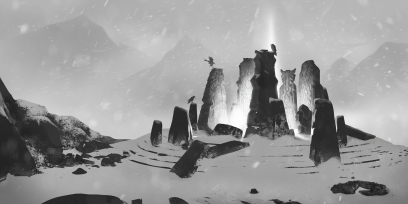 Concept art of Wyrding Stones Sketch from the video game Legends Of Runeterra by Sixmorevodka and Monika Palosz