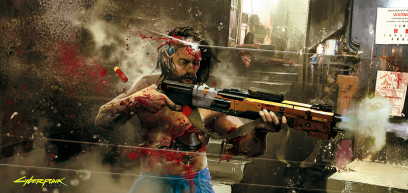 Concept art of Not Dead Yet from the video game Cyberpunk 2077