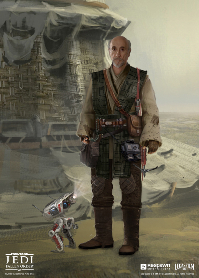 Concept art of Eno Cordova from the video game Star Wars Jedi Fallen Order by Amy Fry