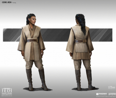 Concept art of Jedi Cere Junda from the video game Star Wars Jedi Fallen Order by Theo Stylianides