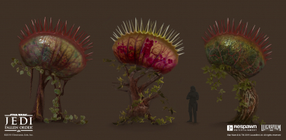 Concept art of Jaw Plant from the video game Star Wars Jedi Fallen Order by Amy Fry