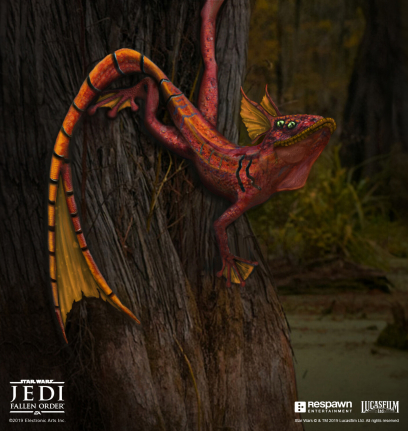 Concept art of Zaur Lizard from the video game Star Wars Jedi Fallen Order by Amy Fry